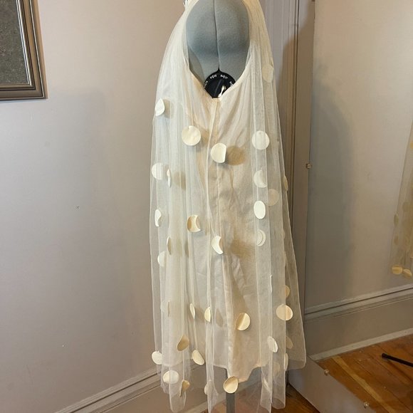 Gracia ivory polka dot chiffon sheer shift dress - Picture 7 of 11